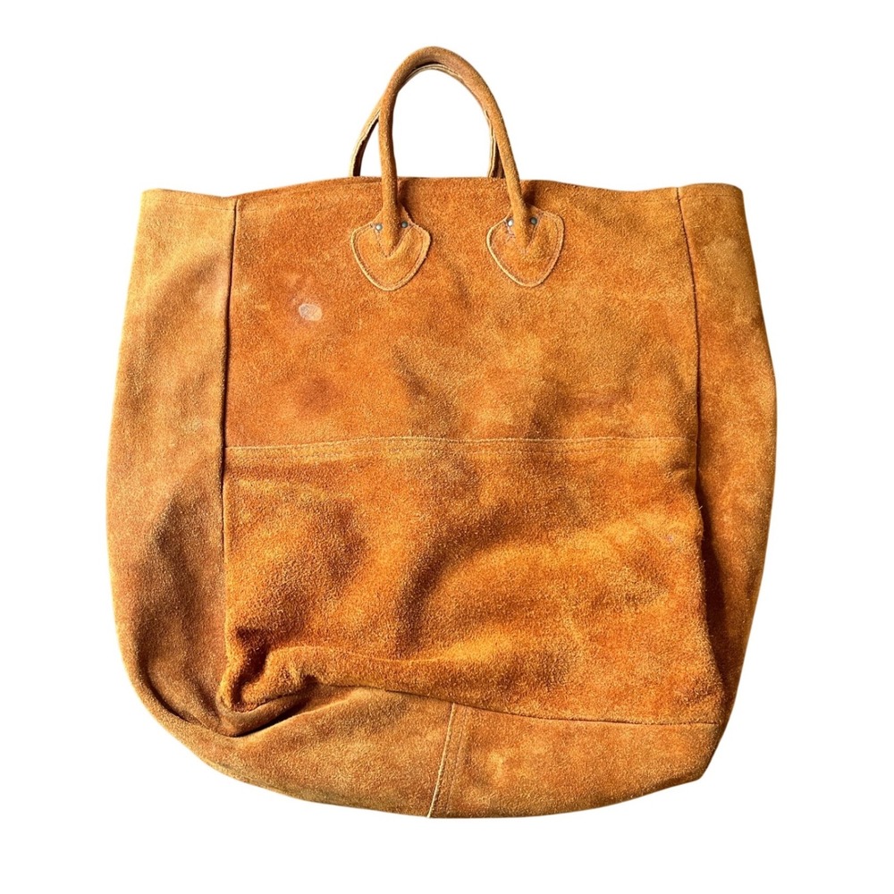 Vintage LL BEAN REDDISH BROWN Suede Leather Tote Bag L.L.BEAN FREEPORT ‼️Stain‼️